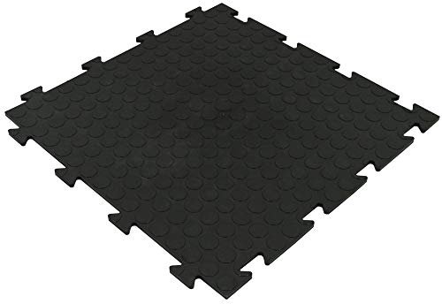 Gewerbeboden PVC Fliesen Noppen 8mm Garagenboden Industrieboden klick-Verlegung schwarz