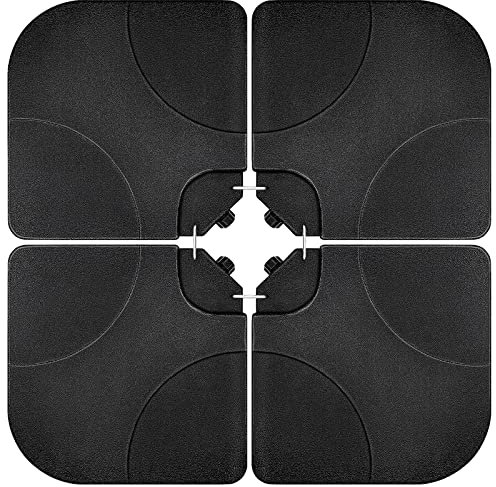 Artpuch 4 x quadratischer, versetzter Schirmständer aus Kunststoff mit freitragender Terrassenschirm-Basis, mit Wasser und Sand gefüllter Schirmständer (79,8 kg, schwarz)