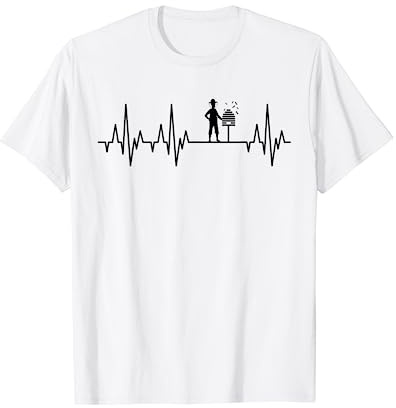 Beekeeper Heartbeat Beekeeping ECG Honey Bees Queen Bee Gift T-Shirt