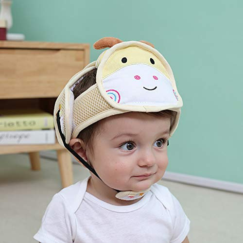 Rocky Green Baby Schutzhelm Kleinkind Schutzhut Verstellbarer Größe Weich Bequem 360° Anti Fall Baumwolle Baby Helm Schutzhelm für Babys von 6 Monaten - 6 Jahren,Deer