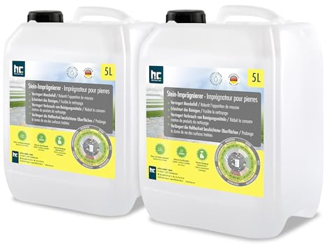 Höfer Chemie Steinimprägnierer 2 x 5 L | Imprägnierung & Versiegelung für Pflastersteine, Beton, Fassaden, Natur- & Kunststein - Steinimprägnierer Intensiv Außen -