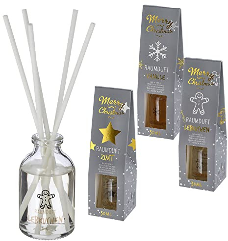 Rumsdoft, jul, set om 3 stycken | 30 ml vanilj pepparkakor, kanel, aromdoft | juldoft, diffuser