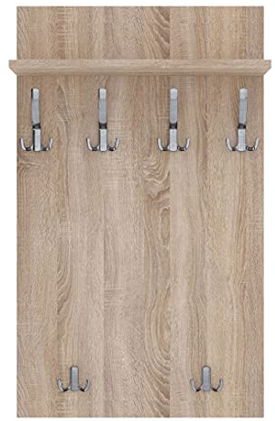 AKKE Garderobenpaneel Wandgarderobe Mit Ablage Wandpaneel Garderobe PVC Maxi Retro-holz 90cm x 60 cm