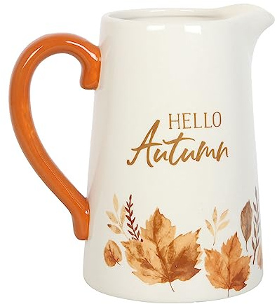 Jarra de flores de Hello Autumn - Letrero de Halloween, decoraciones y regalos - Decoración espeluznante de temporada para ambiente festivo