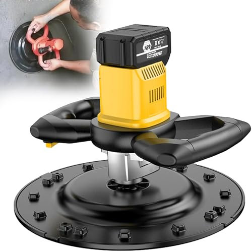 Ponceuse Électrique Multifonction pour Cloisons Sèches, Supporte le Réglage de la Vitesse à 6 Vitesses, Malaxeur de Ciment Portable, Machine à Plâtrer les Murs avec Batterie de 20000mAh