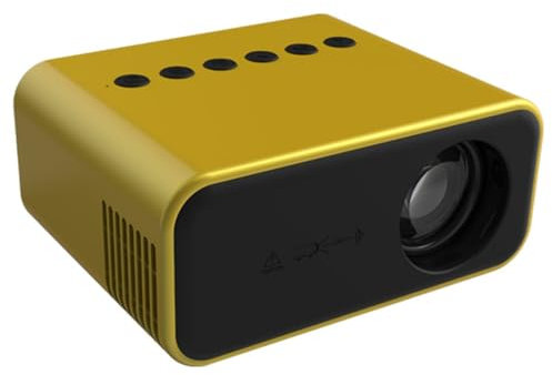 Home Mini Projector, Small Portable LED Mobile Projector, Wireless+wired, 24 ANSI Lumens, Multiple Interfaces, Supports Android and IOS Devices, and Belongs To Your Own Private Cinema (Yellow)