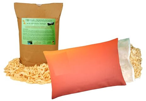 Fangomed Premium Zirbenkissen-Schlafkissen, im Herstellerset; (80 x 40 cm/Rostrot + Innenkissen, 2-teiliges Set)