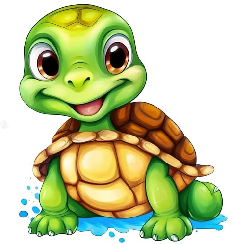 Stoffbahn, 35,6 x 35,6 cm, Happy Turtle, 100 % Baumwolle, quadratisch, AM1463