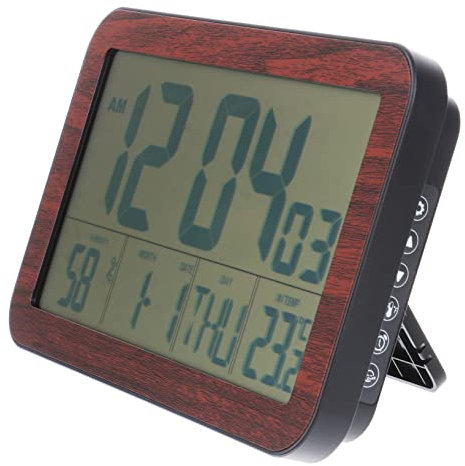 Zerodeko Elektronischer Kalender Mit LCD-zeitansicht Digitale Uhr Mit Temperatur Und Feuchtigkeitsanzeige Wand Oder Tischplatzierung Einfache Bedienung