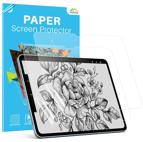 MoKo 2 Stück Papier-Displayschutzfolie für iPad Air 11 Zoll M4/M3/M2 | Matt Blendfrei, Kratzfest, Papierähnliches Schreiben und Zeichnen,kompatibel mit Apple Pencil,geeignet für iPad Air 8/7/6.Gen