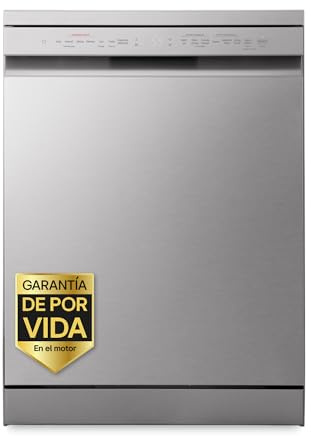 LG DF243FVS - Lavavajillas con Función Quadwash, TrueSteam, Lavado a Vapor, Sistema EasyRack, Bandeja para Cubiertos, Sistema Autodiagnóstico, Display LED Táctil, 14 L, Eficiencia D, Inox Antihuellas