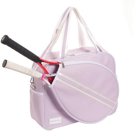 Remobia Hicol Große Tennisschlägertasche aus PU-Leder, für 2 Schläger, Violett