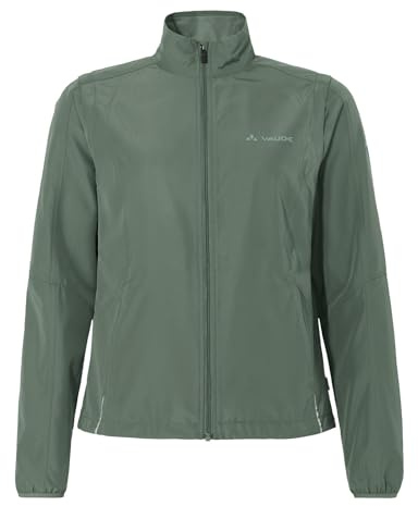 VAUDE Women's Dundee Classic Zip-Off Windjacke für Damen - Fahrradjacke mit abnehmbaren Ärmeln, Wasserabweisend & Atmungsaktiv, agave, 42