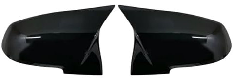 Spiegelkappen Seitenspiegel Abdeckkappen 1 Paar Seitliche Rückspiegel-Abdeckkappen ABS Glänzend Schwarz Für 1 2 3 4 Serie F20 F30 F31 F32 F34 F36 E84 2014–2018(Bright Black)