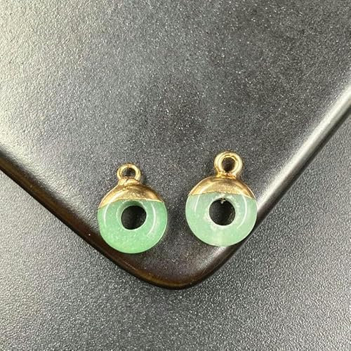 14 x 10 mm, 6 Stück, Obsidianperlen zur Armbandherstellung, Edelsteinperlen/Charm/Anhänger zur Schmuckherstellung, grün, 14 x 10 mm, 6 Stück