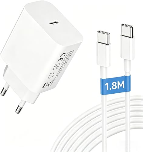 25W Chargeur Type C Charge Rapide pour Samsung Galaxy A15/A16/A54/A55/A35/A25 5G/S24/S23/A22/S22/S21/S20 FE Téléphone Portable Prise USB-C Adaptateur Secteur avec Type-C Cable