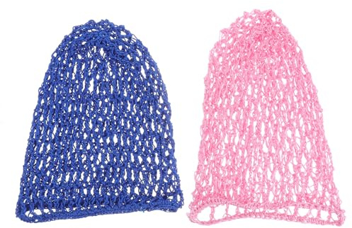 LIFKOME 2stücke Netz Schlafmütze Für Haarschutz Lange Häkelhaube Royal Blau Und Geeignet Für Kopfgrößen Schützend Und Bequem Für Lockiges Haar