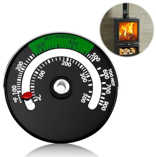 Magnetisk ugnstermometer av hög kvalitet för exakt temperaturmätning och överhettningsskydd – perfekt för eldstäder och träskorstenar