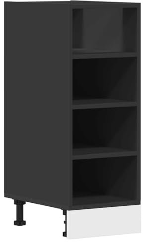 vidaXL Unterschrank Riga Schwarz 30x44,5x81,5 cm Holzwerkstoff,Küchenschrank, Gastronomieschrank, Gastro Möbel, Küchenmöbel, Aufbewahrungsschrank