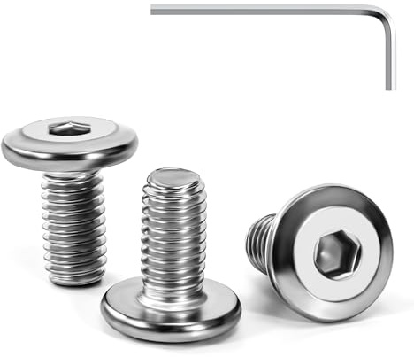 Tunejoy 30 Stück Flachkopfschrauben M5 x 10 mm Flachkopf Schrauben Edelstahl A2 V2A Möbelschrauben Innensechskant Vollgewinde mit Inbusschlüssel