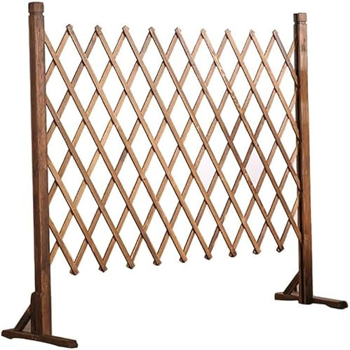 Valla Decorativa De Jardín, Valla De Madera, Rejilla Decorativa, Barandilla Telescópica, Valla De Jardín Exterior, Valla para Mascotas (Tamaño: 80 X 160 Cm), Escalable (Tamaño: 80 X 160