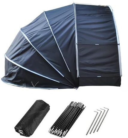 Zeltgarage Hängen 2 in 1 Fahrradgarage mit Doppeltüren für 2-5 Fahrräder Fahrrad Unterstand Garten Gerätehaus,Black