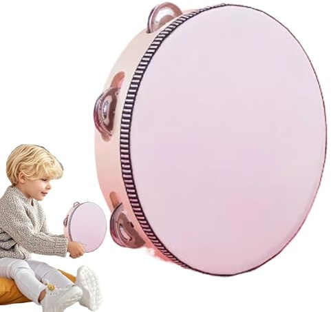 8 Zoll Tamburin - Professionelles Handperkussionsinstrument Mit Metalljingles | Bildungsmusik Tambourine Für Anfänger, Erwachsene, Lehrer, Kinder, Kirche, Studio Und Live -Shows Mit Lautem Knackigem S