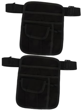 CLISPEED 2 Piezas Bolsas de Cintura para Camareras Ajustables Pouch para Dinero y Herramientas de Restaurante Bolsa Ligera y Ergonómica con Múltiples Bolsillos para Servicio