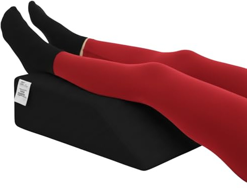 Royale Linens Leg Elevation Pillow – Sleeping Blood Circulation, High-Density Foam Leg Wedge Pillow for Swelling - Relieves and Recovers Foot & Ankle Injuries - Ankle Bolster Body Positioner