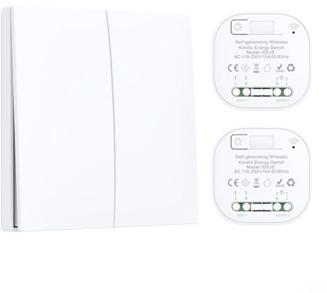 UrbanHui Interruptor remoto inalámbrico del poder del uno mismo para el control de la iluminación con la vivienda impermeable para el uso en diversos ambientes(1-2)