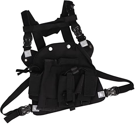 KIMISS Universal Walkie Talkie Chest Harness Bag med Justerbar Rem - Ox Cloth Radio Bröstficka för GP340, CP040, BF UV 5R och Mer