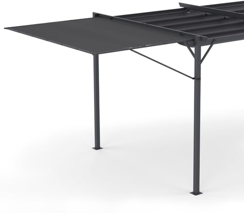 IDMarket - Tenda inclinabile e Regolabile 250 x 150 cm per pergola Retrattile Grigio Antracite