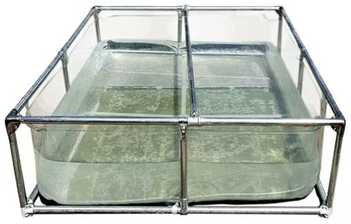 Großer Außenteich mit Sichtfenster, widerstandsfähiges Aquakulturbecken für Koi, Goldfische und Schildkröten, Bing-Wassertank und temporäres Reservoir (klar, 0,7 m tief, 2 x 1,5 m)