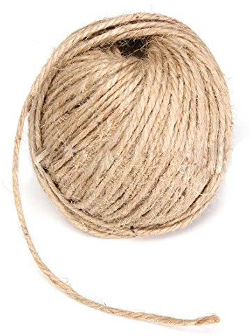 Kueohse 3MM Thick Brown Rustic Jute Twine Hessian String Cord Rope For Hand Craft 50M