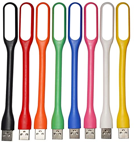 EBYPHAN 8 Stücke Flexible USB LED Licht, Mini USB LED Lampe, Tastaturlampe für Laptop, USB Licht für Notebook Computer Tastatur (Verstellbare Schwanenhals Leselampe, 8 Farben)
