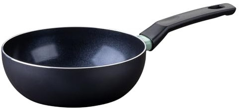 Fackelmann 688125 wok tous feux 20 cm sans PFAS, poêle de cuisson, sans PFAS, antiadhésive, tous feux, poêle induction, Aluminium, Noir, Vert, 20 cm