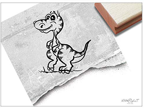 Stempel Tierstempel DINO-Baby - Dinosaurier Kinderstempel Geschenk für Kinder Kita Kinderzimmer Schule Einschulung Schultüte Basteln - zAcheR-fineT (groß ca. 45 x 50 mm)