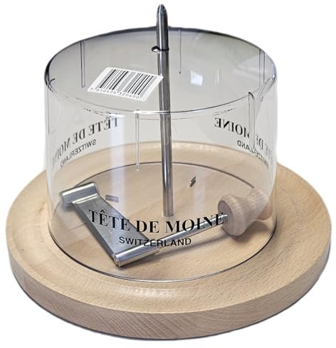 Käsehobel mit Kunststoffhaube für Tete de Moine Käse und Choco Roulette