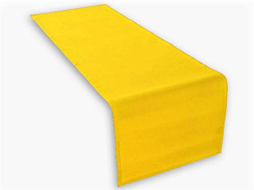 Lemos Home Hochwertiger Tischläufer aus Baumwolle. Tischtuch, Tischdecke. Große Auswahl an Farben. (Gelb)