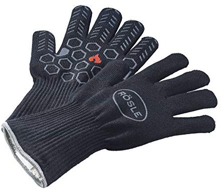 RÖSLE Premium-Grillhandschuhe, Hochwertige Handschuhe zum Schutz vor Verbrennungen, atmungsaktiv und temperaturbeständig bis 350°C, Meta-Aramid, Baumwoll-Innenfutter