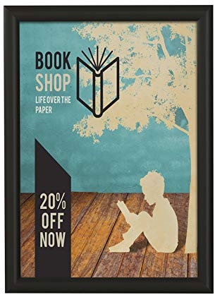 DISPLAY SALES Klapprahmen [25 St.] selbstklebend schwarz DIN A4 Postermaß Plakatrahmen Wand Fenster