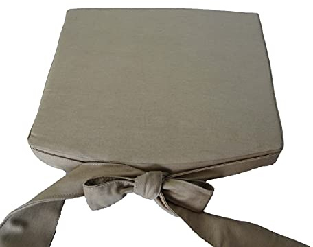 Schleife mit Kissen Hochwertiges Baumwolle Korbweide stuhlkissen/Gartenstuhl Kissen Sitzkissen 44 x 40 x 5 cm (Beige)