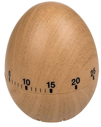 Temporizador de cocina con forma de huevo en imitación de madera