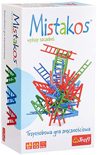 Trefl, Mistakos, Höheres Sprossen, Geschicklichkeitsspiel, Familien-Spiel, 24 Leitern, Verschiedene Formen, Turm Bauen, Bauwerke Bauen, Leiternturm, Mischen Sets, Familienspiel für Kinder ab 5 Jahren
