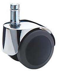 Proroll | Roulettes pour siège Ø 50 mm | lot de 5 | avec tige de guidage et anneau de serrage | chromé | 11 x 22 mm | souple | pour sols durs