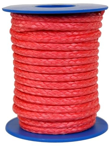 Dyneema Corde tressée en Dyneema - Diamètre : 4 mm - 10 m - Couleur : rouge