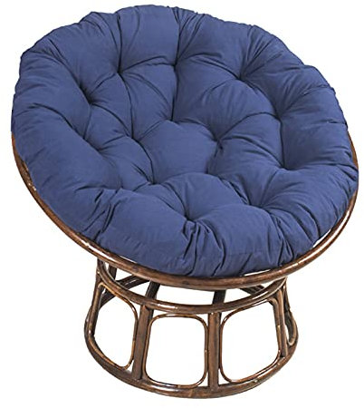Papasansessel Kissen, Papasan-Sitzkissen, Dickes Eiernest-Sitzkissen, Bequemes Papasan Sitzkissen, Papasan Stuhlkissen mit Krawatten, für Indoor Outdoor,Navy Blue,130cm(51inch)