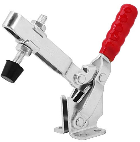 Adjustable Toggle Clamp, Hand Metal Toggle Latch Non-Slip Quick Release Latch Clamps 100KG/220lbs, Vertical Toggle Clamp for Machine Operation, Woodworking, Welding(GH-12130)
