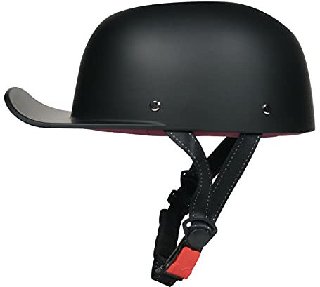 Woljay Jethelm Motorradhelm Baseball Kappe Jahrgang Halbhelm Retro Männer Frauen für Zerhacker Kreuzer Straße Roller Moped Jet - DOT Zertifiziert (X-Groß, Matte Black)