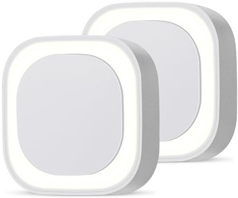 YUNLEX Presa di Luce Notturna con Sensore Crepuscolare, Luce Notturna Bambini 3 livelli di luminosità regolabile per Camera dei Bambini, Bagno, Corridoio, Cucina, Scale, Bianco